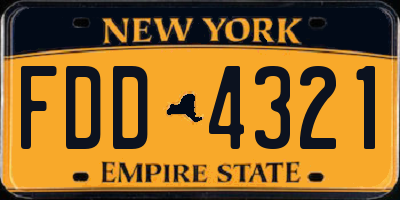 NY license plate FDD4321