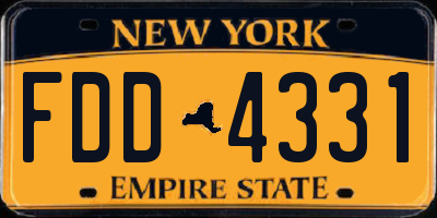 NY license plate FDD4331