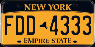NY license plate FDD4333