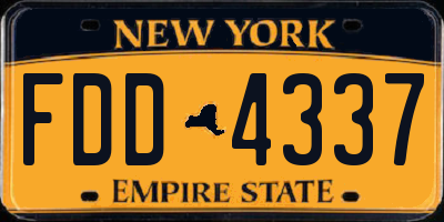 NY license plate FDD4337