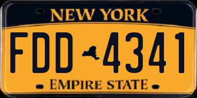 NY license plate FDD4341
