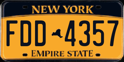NY license plate FDD4357