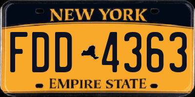 NY license plate FDD4363