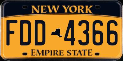 NY license plate FDD4366