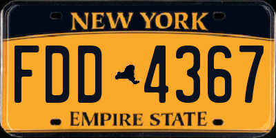 NY license plate FDD4367