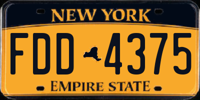 NY license plate FDD4375