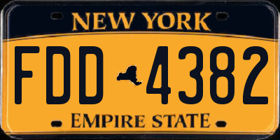 NY license plate FDD4382