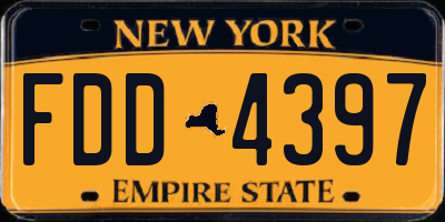NY license plate FDD4397