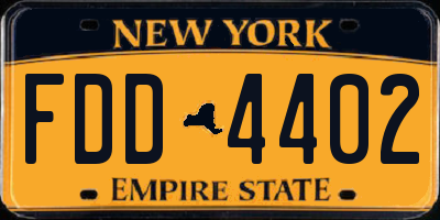 NY license plate FDD4402