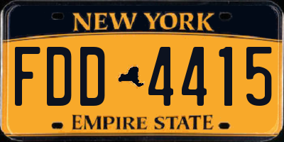 NY license plate FDD4415
