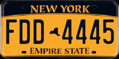 NY license plate FDD4445