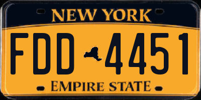 NY license plate FDD4451