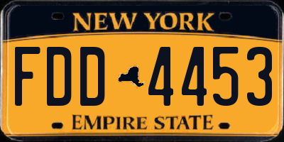 NY license plate FDD4453