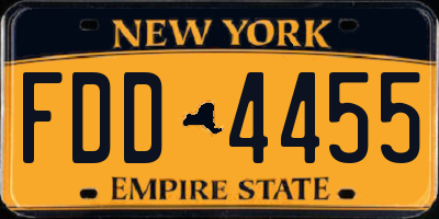 NY license plate FDD4455