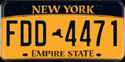 NY license plate FDD4471