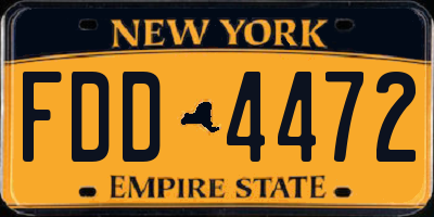 NY license plate FDD4472