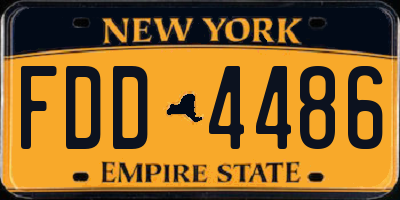 NY license plate FDD4486