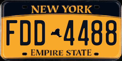 NY license plate FDD4488