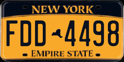 NY license plate FDD4498