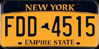 NY license plate FDD4515