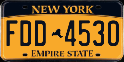 NY license plate FDD4530