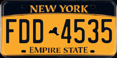NY license plate FDD4535