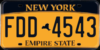 NY license plate FDD4543