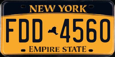 NY license plate FDD4560