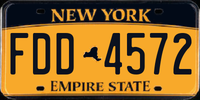 NY license plate FDD4572