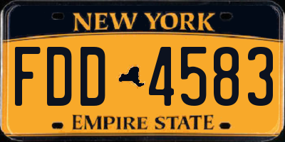 NY license plate FDD4583