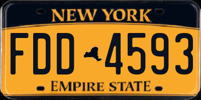 NY license plate FDD4593