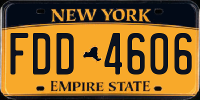 NY license plate FDD4606