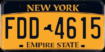 NY license plate FDD4615