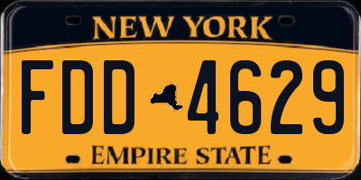 NY license plate FDD4629