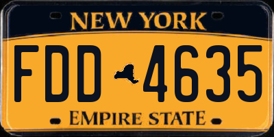 NY license plate FDD4635