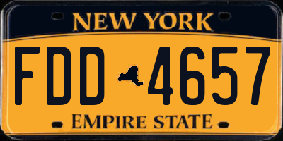 NY license plate FDD4657