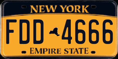 NY license plate FDD4666