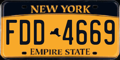 NY license plate FDD4669