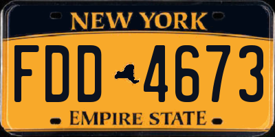 NY license plate FDD4673