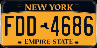 NY license plate FDD4686