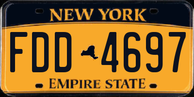 NY license plate FDD4697