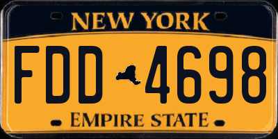 NY license plate FDD4698