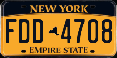NY license plate FDD4708
