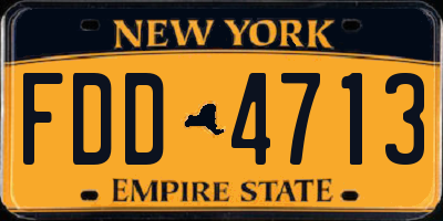 NY license plate FDD4713