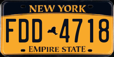 NY license plate FDD4718