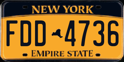 NY license plate FDD4736