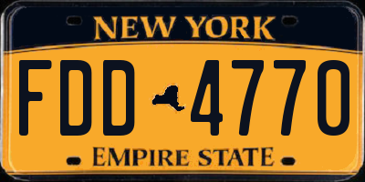 NY license plate FDD4770