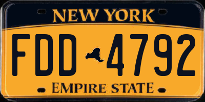 NY license plate FDD4792