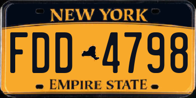 NY license plate FDD4798