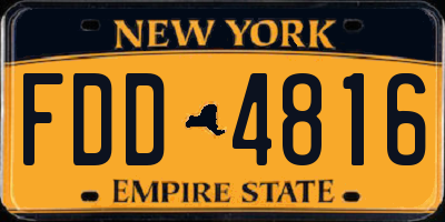 NY license plate FDD4816